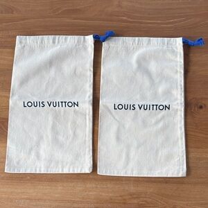 Louis Vuitton Cream Dust Bags with Blue Accents